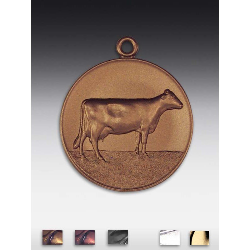 Medaille Kuh holsteinisch mit Öse 50mm bronzefarben siber