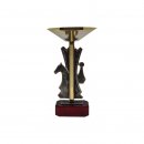 Award-Cup H=330mm mit Figur Schach auf Holzsackel, Gravur...