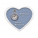 Namenschild Decoramic Herz 180x150mm grau/weiss , aus Keramik    Motiv Uhrmacher Uhr