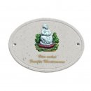 Decoramic Oval Granitgrau, Motiv Worpswede Buddah