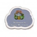 Decoramic Wolkentraum Grau, Motiv Firesenhaus wei