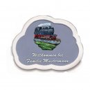 Decoramic Wolkentraum Grau, Motiv Lokomotive