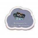 Decoramic Wolkentraum Grau, Motiv Motorrad