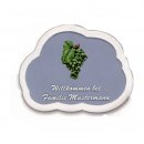 Decoramic Wolkentraum Grau, Motiv Weintrauben grn
