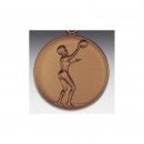 Emblem D=50mm Basketball - Frau,   bronzefarben, siber-...