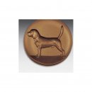 Emblem D=50mm Beagle, bronzefarben, siber- oder goldfarben