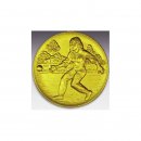 Emblem D=50mm Bosseln Damen, goldfarben in Kunststoff fr Pokale und Medaillen