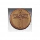 Emblem D=50mm Christl. Kreuz,   bronzefarben, siber- oder...