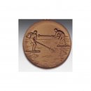 Emblem D=50mm Fischerstechen, bronzefarben in Kunststoff fr Pokale und Medaillen