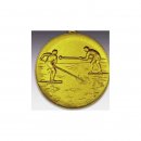 Emblem D=50mm Fischerstechen, goldfarben in Kunststoff fr Pokale und Medaillen