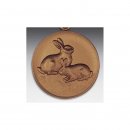 Emblem D=50mm Kaninchen,  bronzefarben, siber- oder...