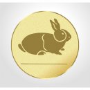 Emblem D=50mm Kaninchen, goldfarbig
