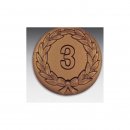 Emblem D=50mm Kranz 3 , bronzefarben in Kunststoff fr Pokale und Medaillen