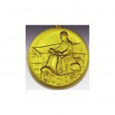 Emblem D=50mm Motorroller, goldfarben in Kunststoff fr Pokale und Medaillen