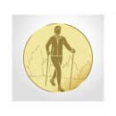 Emblem D=50mm Nordic-Walking, goldfarbig