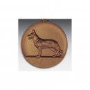 Emblem D=50mm Schferhund, bronzefarben, siber- oder...