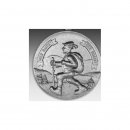 Emblem D=50mm Wanderer, silberfarben in Kunststoff fr Pokale und Medaillen
