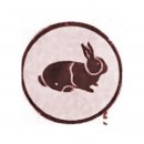 Emblem D=50mm Kaninchen mit stehenden Ohren