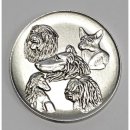 Emblem Hunde Gebr. 5 Kpfe  50mm, silberfarben in Metall