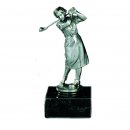 Figur Golferin bronziert 15cm