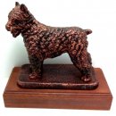 Figur Hund Bouvier  bronzefarben auf Sockel 19 cm  incl...