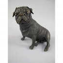 Figur Hund Bronze Mops L.10xB.8xH.8cm