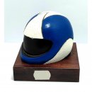 Figur Motorsport Helm blau/wei H.9 cm inkl. Gravur