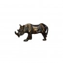 Figur Nashorn  versilbert 12,5cm  incl. einer Gravur