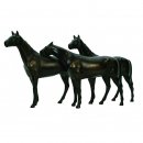 Figur Pferd Dreiergruppe Warmblter  bronziert 18,5cm