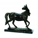 Figur Pferd Stute in Bewegung  bronziert 23cm
