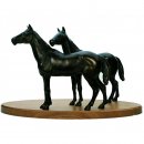 Figur Pferd e Zweiergruppe  bronziert 32,5cm
