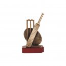 Figur Pokal Trophe Cricket auf Mahagoni Lok Holzsockel,...