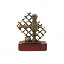 Figur Pokal Trophe Kicker, Fussball H=195mm auf Mahagoni Lok Holzsockel, incl einer Textgravur