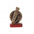 Figur Pokal Trophe Schiesport - Bogenschieen auf Mahagoni Lok Holzsockel, incl einer Textgravur
