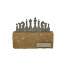 Figur Schach H=190mm auf Sandstein Sockel, Gravur im...