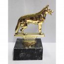 Figur Schferhund glanz gold H=125 mm inkl. Gravur