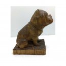 Holzskulptur Bulldogge / Hund
