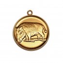 Jagd - Medaille Wildschwein mit se  50mm, bronzefarben...