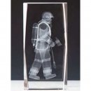Kristallglas 3d-Feuerwehr 100mm Quader 10x5x5cm