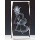 Kristallglas 3d-Herzrose 100mm Quader 10x5x5cm