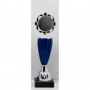 Kunststoff-Pokal Farbe Silber - Blau 27 cmm