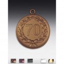 Medaille 70 im Kranz mit se  50mm,  bronzefarben, siber-...
