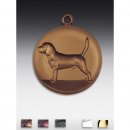 Medaille Beagle mit se  50mm, bronzefarben, siber- oder...