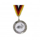 Medaille D=70mm, Kaninchen inkl. 22mm Band, Silberfarbig