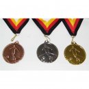 Medaille Fussball bronzefarben  D=45mm incl.Band