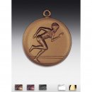 Medaille Sprinterin mit se  50mm,  bronzefarben, siber-...