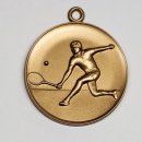 Medaille Tennis Spieler mit se  50mm, bronzefarben in...