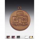 Medaille Triathlon mit se  50mm, bronzefarben in Metall
