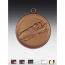 Medaille Zweierbob mit se  50mm,   bronzefarben, siber-...
