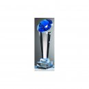 Noblesseglas-Trophe 23cm Diamant blau, Sockel 60x30mm...